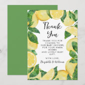 Kleine Sweetie Lemon Baby Dusche Dankeskarte (Vorne/Hinten)