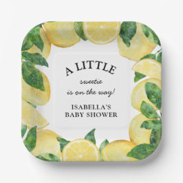 Kleine Sweetie Lemon Baby Dusche Pappteller
