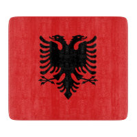 Kleine Tafel aus Glas - Flagge Albaniens