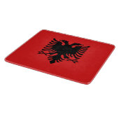 Kleine Tafel aus Glas - Flagge Albaniens Schneidebrett (Ecke)