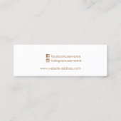 Kleine Tan Beige Leder Ohrring-Anzeige Mini Visitenkarte (Rückseite)