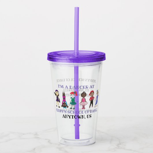 Kleine Tänzer Ballett Stich Jazz Dance Studio Scho Acryltrinkbecher (Vorderseite)