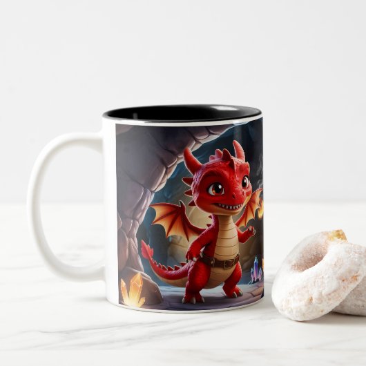 Kleine Tasse aus Rotskala - Mythische Fantasie Dri (Mit Donut)