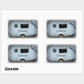 Kleine Teardrop Trailer Sinti und Roma Caravan Cla Rechteckiger Aufkleber (Blatt)