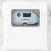 Kleine Teardrop Trailer Sinti und Roma Caravan Cla Rechteckiger Aufkleber (Tasche)
