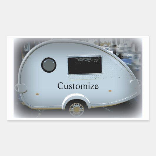 Kleine Teardrop Trailer Sinti und Roma Caravan Cla Rechteckiger Aufkleber (Vorderseite)