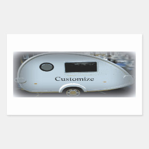 Kleine Teardrop Trailer Sinti und Roma Caravan Cla Rechteckiger Aufkleber
