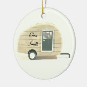 Kleine Teardropwohnwagen-Casa Keramik Ornament (Links)