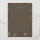 kleine texanische Cowboy geschlechtsneutrale Babyd Folieneinladung (Rückseite)