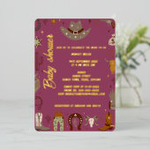 kleine texanische Cowgirl Babydusche Folieneinladung (Stehend vorne)