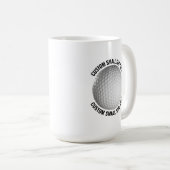 Kleine Text 450ml personalisierte Golf-Tasse Kaffeetasse (VorderseiteRechts)