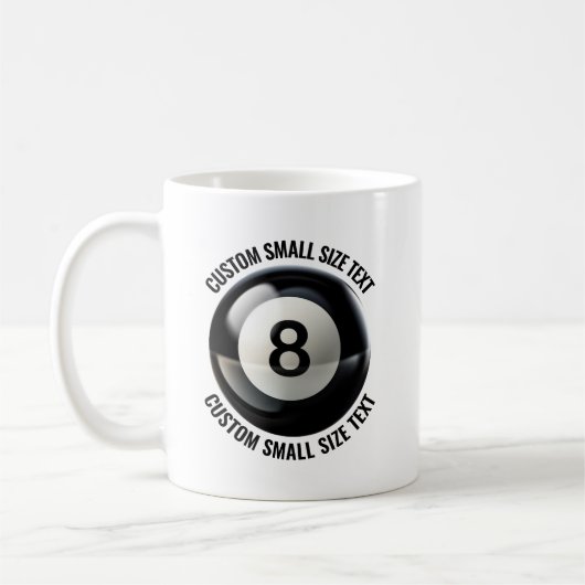 Kleine Textgröße 330ml personalisierter 8-Ball-Bec Kaffeetasse (Links)