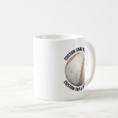 Kleine Textgröße 330ml personalisierter Baseballbe Kaffeetasse (VorderseiteRechts)