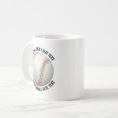 Kleine Textgröße 330ml personalisierter Baseballbe Kaffeetasse (Vorderseite Links)