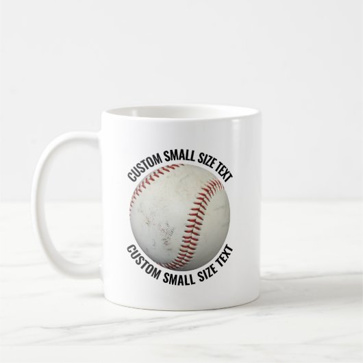 Kleine Textgröße 330ml personalisierter Baseballbe Kaffeetasse (Links)