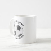 Kleine Textgröße 330ml personalisierter Fußballbec Kaffeetasse (Vorderseite Links)