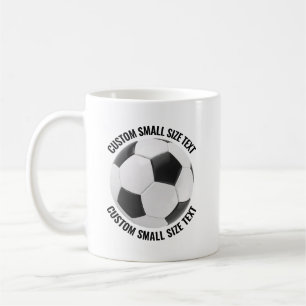 Kleine Textgröße 330ml personalisierter Fußballbec Kaffeetasse