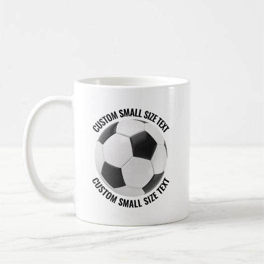 Kleine Textgröße 330ml personalisierter Fußballbec Kaffeetasse (Links)