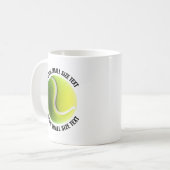 Kleine Textgröße 330ml personalisierter Tennismug Kaffeetasse (Vorderseite Links)