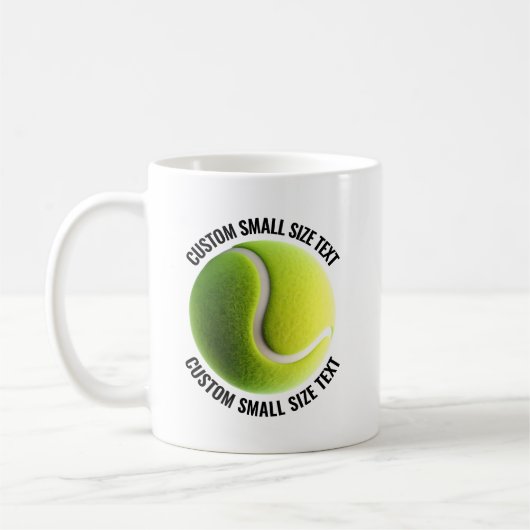 Kleine Textgröße 330ml personalisierter Tennismug Kaffeetasse (Links)