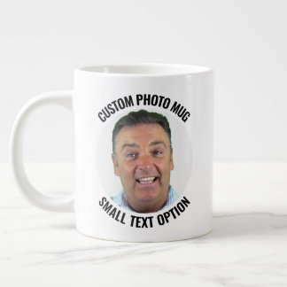 Kleine Textgröße Personalisierter Riesiger Fotobec Jumbo-Tasse