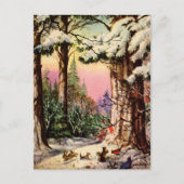 Kleine Tiere im Schnee Postkarte (Vorderseite)