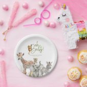 Kleine Tiere Jungle Safari Baby Dusche Brown Pappteller (Party)