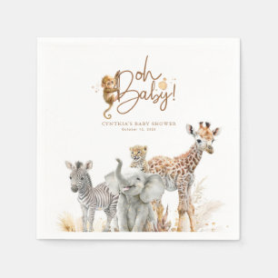 Kleine Tiere Jungle Safari Baby Dusche Brown Serviette