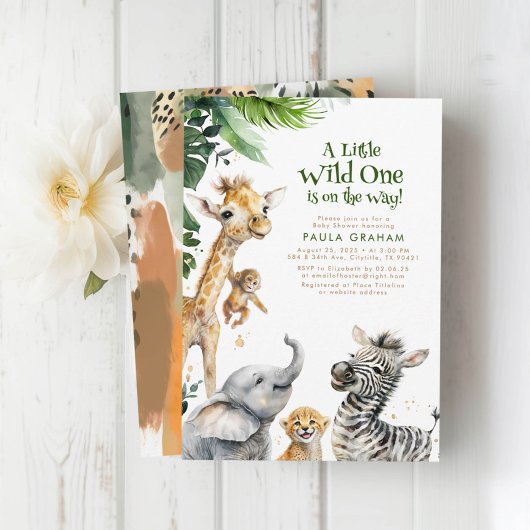 Kleine Tiere Jungle Safari Niedliche Babydusche Einladung