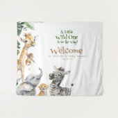 Kleine Tiere Safari Jungle Baby Dusche Willkommen Wandteppich (Vorderseite (Horizontal))