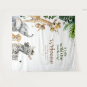 Kleine Tiere Safari Jungle Baby Dusche Willkommen Wandteppich (Vorderseite (Horizontal))
