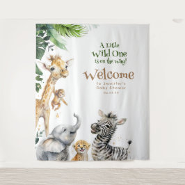 Kleine Tiere Safari Jungle Baby Dusche Willkommen Wandteppich