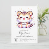 Kleine Tiger Baby-Dusche Einladung (Stehend Vorderseite)