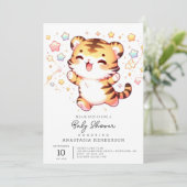 Kleine Tiger Baby Dusche Einladung (Stehend Vorderseite)