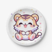 Kleine Tiger Baby-Dusche Pappteller (Vorderseite)
