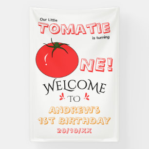 Kleine Tomatie wird Eins Cute 1. Geburtstag Banner