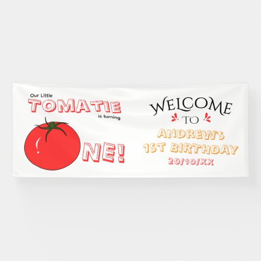 Kleine Tomatie wird Eins Süße Begrüßung Banner (Horizontal)