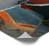 Kleine Touristenstadt Moderne Bergfantasie Poster (Ecke)