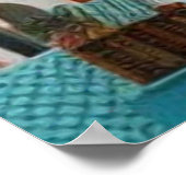 Kleine Touristenstadt viele bunte Häuser glücklich Poster (Ecke)