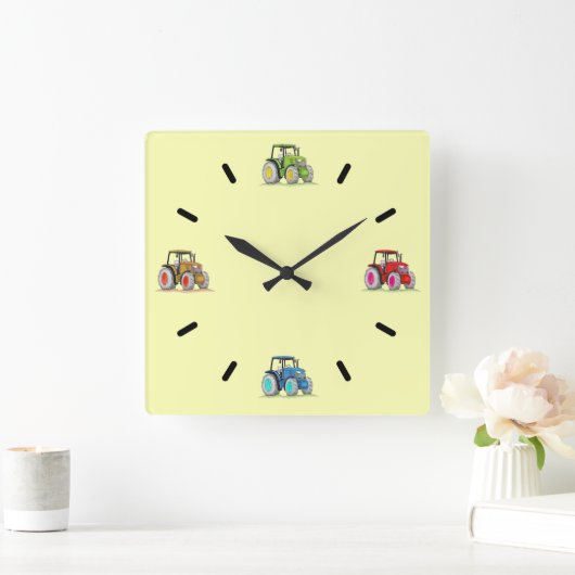 Kleine Traktoren, Lemon-Akrylenuhr Quadratische Wanduhr (Zuhause)