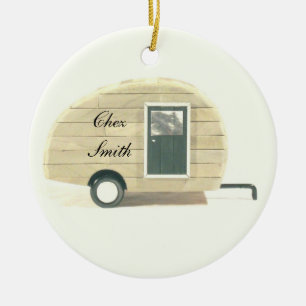 Kleine Tränen-Tropfen-Caravan Casa Keramik Ornament
