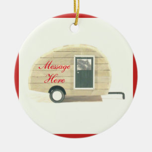 Kleine Tränen-Tropfen-Caravan Casa Keramikornament
