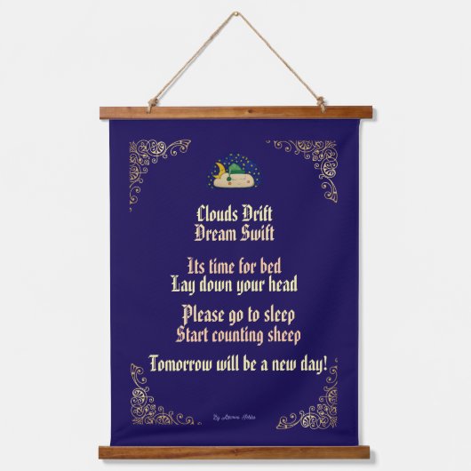 Kleine Träume Wandteppich Mit Holzrahmen (Vorderseite)