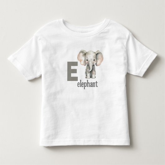 Kleine Trunk Schätze: Elephant Alphabet T-Shirt (Vorderseite)