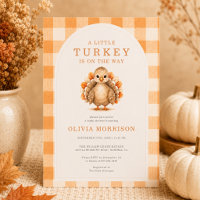 Kleine Truthahn Herbst Gingham Baby Shower
