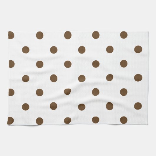 Kleine Tupfen - dunkles Brown auf Weiß Küchentuch (Horizontal)