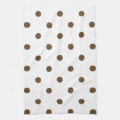 Kleine Tupfen - dunkles Brown auf Weiß Küchentuch (Vertikal)