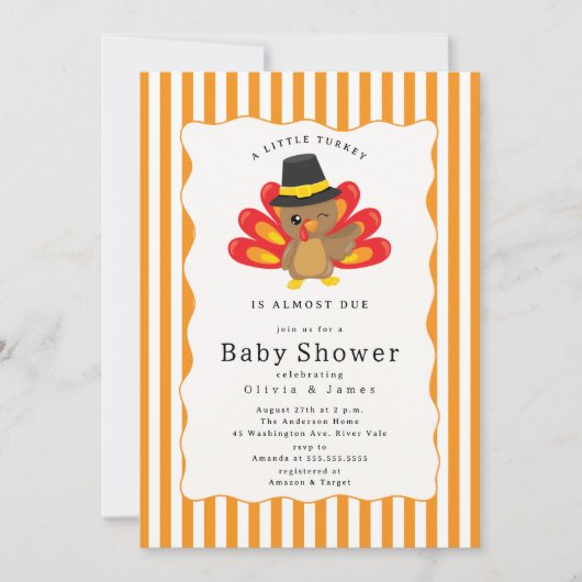 Kleine Türkei Babydusche Einladung (Vorderseite)