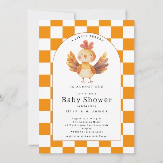 Kleine Türkei Babydusche Einladung (Vorderseite)