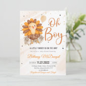 Kleine Türkei Erntedank Babydusche personalisieren Einladung (Stehend Vorderseite)